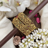 Vriksham Traditional Lakshmi Peacock Gold Finish with Ruby & Green Stones-Screw Type Bangles-G19919